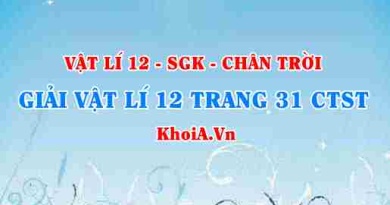 Giải Vật lí 12 trang 31 Chân trời Sáng tạo